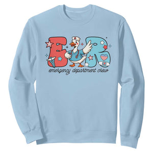 ER Nurse Silly Goose Sweatshirt Funny Emergency Department TS14 Light Blue Print Your Wear