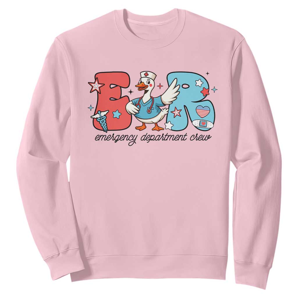 ER Nurse Silly Goose Sweatshirt Funny Emergency Department TS14 Light Pink Print Your Wear