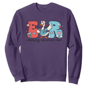 ER Nurse Silly Goose Sweatshirt Funny Emergency Department TS14 Purple Print Your Wear