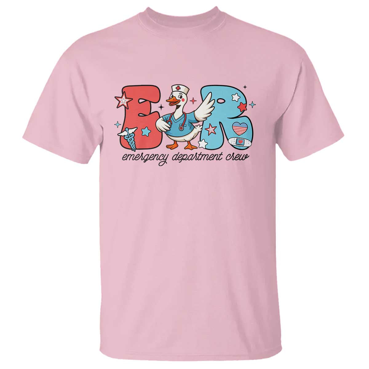 ER Nurse Silly Goose T Shirt Funny Emergency Department TS14 Light Pink Print Your Wear
