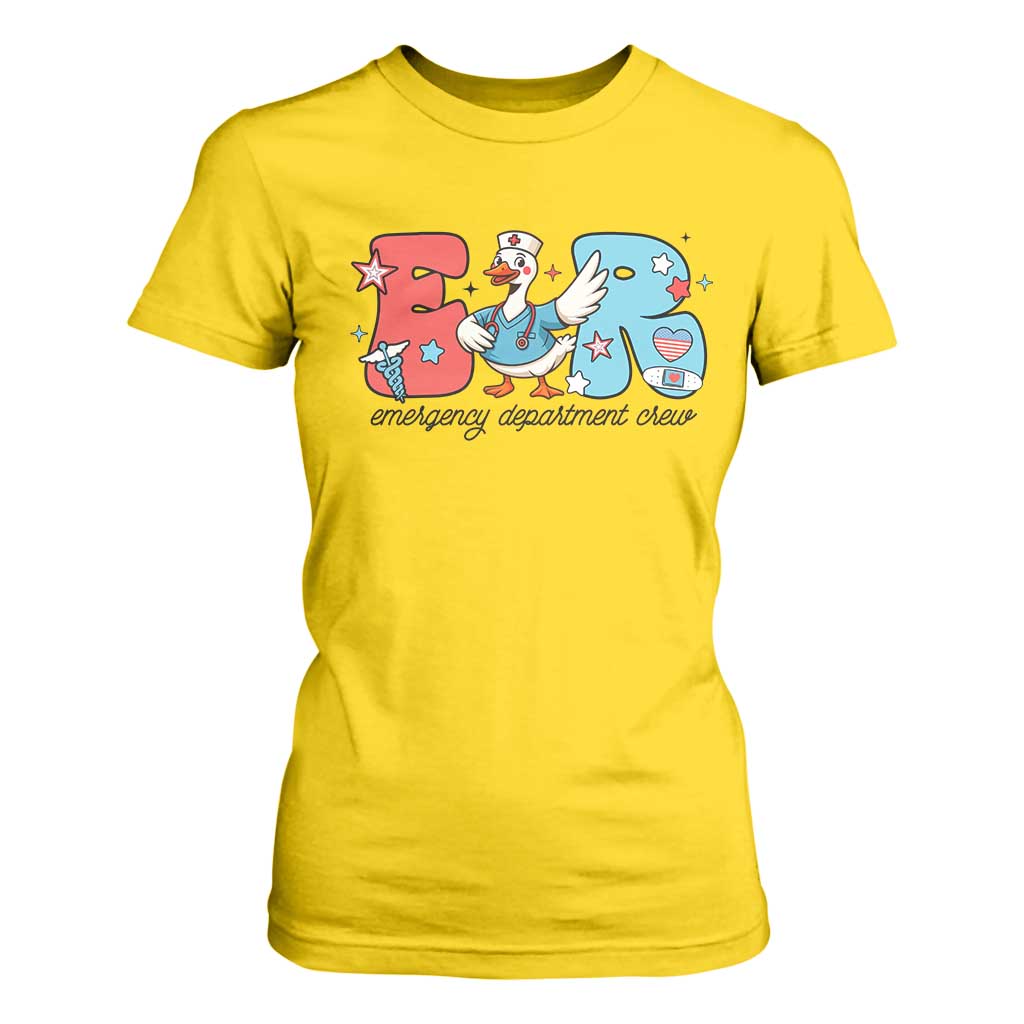 ER Nurse Silly Goose T Shirt For Women Funny Emergency Department TS14 Daisy Print Your Wear