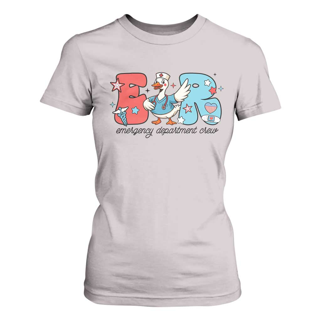 ER Nurse Silly Goose T Shirt For Women Funny Emergency Department TS14 Ice Gray Print Your Wear