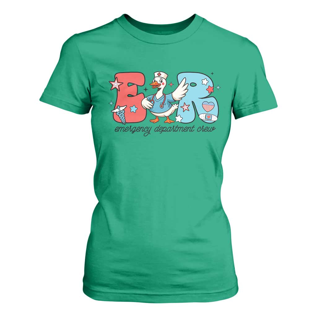 ER Nurse Silly Goose T Shirt For Women Funny Emergency Department TS14 Irish Green Print Your Wear