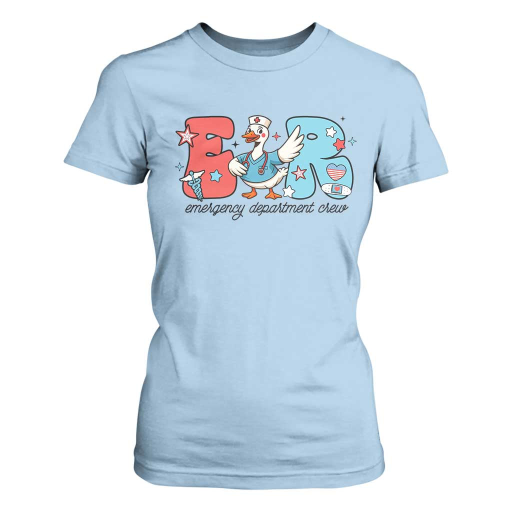 ER Nurse Silly Goose T Shirt For Women Funny Emergency Department TS14 Light Blue Print Your Wear