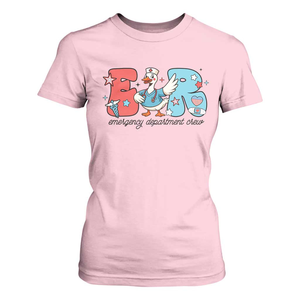 ER Nurse Silly Goose T Shirt For Women Funny Emergency Department TS14 Light Pink Print Your Wear