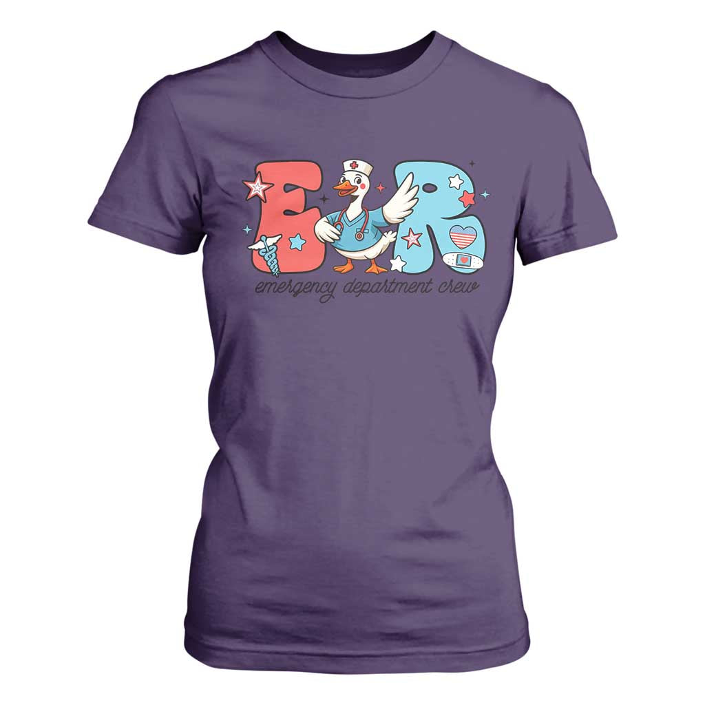 ER Nurse Silly Goose T Shirt For Women Funny Emergency Department TS14 Purple Print Your Wear