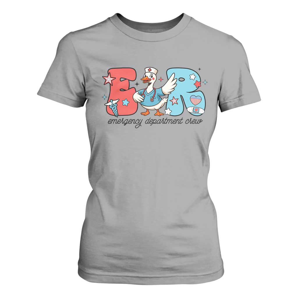 ER Nurse Silly Goose T Shirt For Women Funny Emergency Department TS14 Sport Gray Print Your Wear
