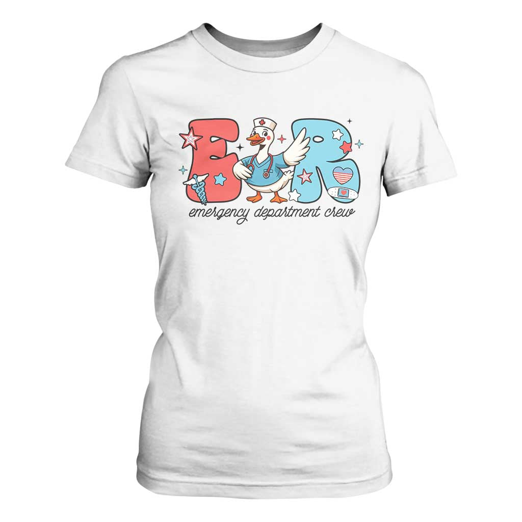 ER Nurse Silly Goose T Shirt For Women Funny Emergency Department TS14 White Print Your Wear