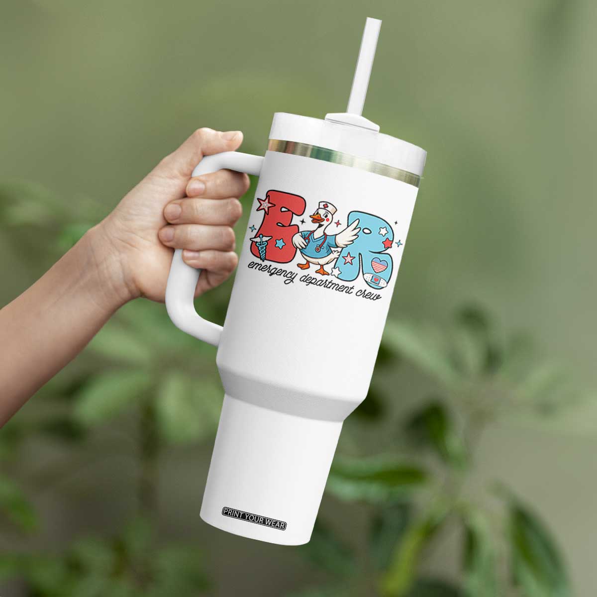 ER Nurse Silly Goose Tumbler With Handle Funny Emergency Department TS14 Print Your Wear