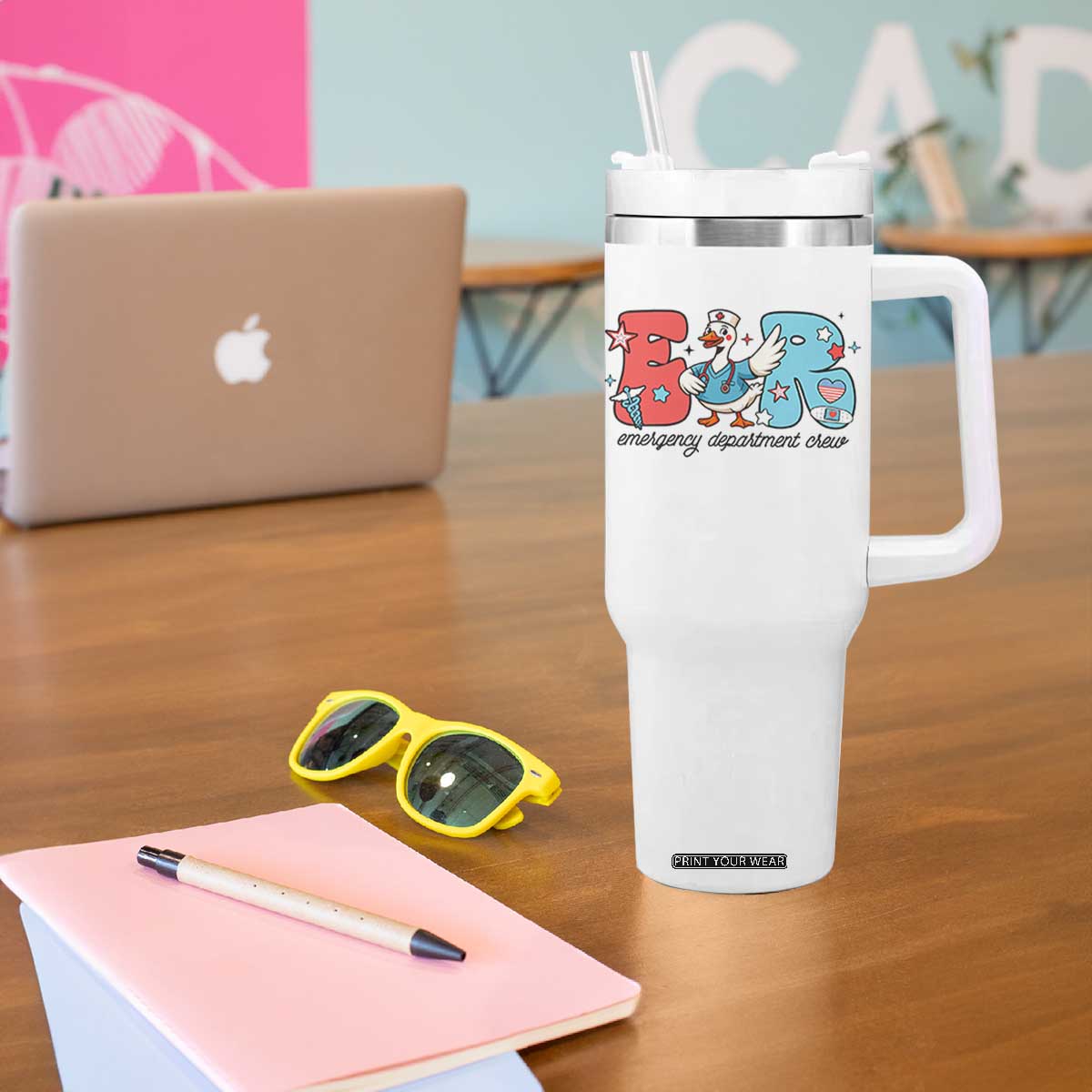 ER Nurse Silly Goose Tumbler With Handle Funny Emergency Department TS14 Print Your Wear