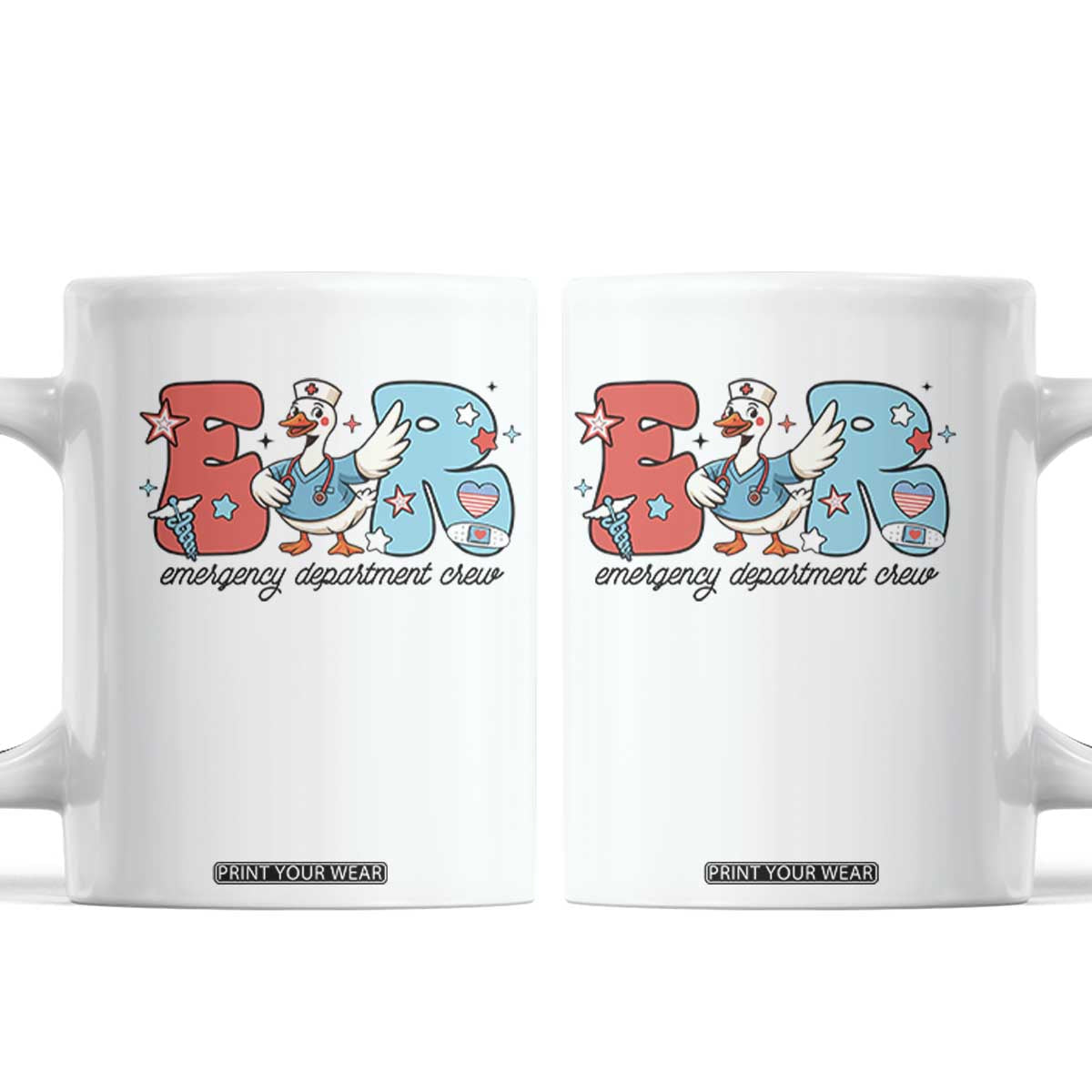 ER Nurse Silly Goose Coffee Mug Funny Emergency Department TS14 White Print Your Wear