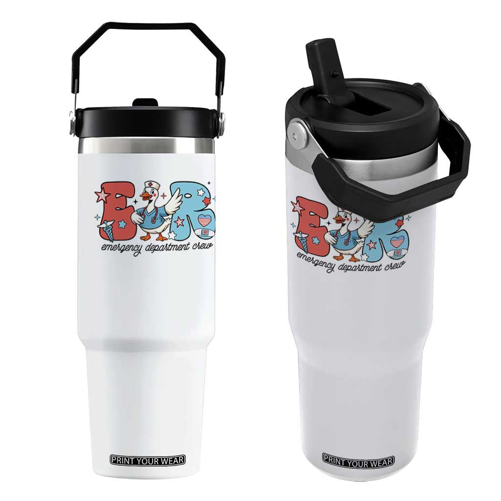 ER Nurse Silly Goose Flip Straw Tumbler Funny Emergency Department TS14 One Size: 30 oz White Print Your Wear