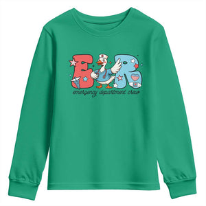 ER Nurse Silly Goose Youth Sweatshirt Funny Emergency Department TS14 Irish Green Print Your Wear