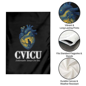 CVICU Nurse Cat Starry Night Garden Flag Cardiovascular Intensive Care Unit TS14 Print Your Wear