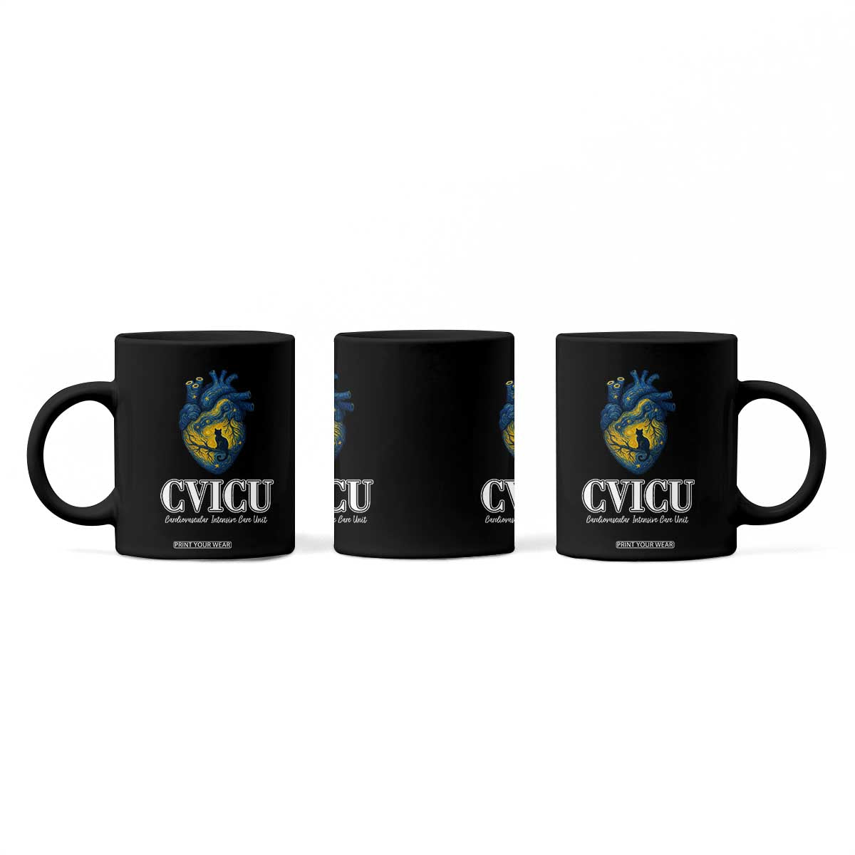 CVICU Nurse Cat Starry Night Coffee Mug Cardiovascular Intensive Care Unit TS14 Print Your Wear