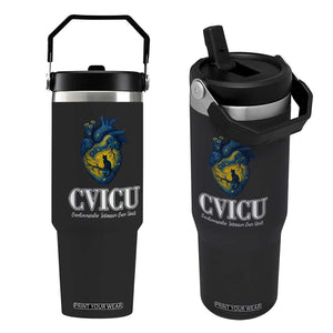 CVICU Nurse Cat Starry Night Flip Straw Tumbler Cardiovascular Intensive Care Unit TS14 One Size: 30 oz Black Print Your Wear