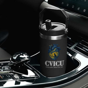 CVICU Nurse Cat Starry Night Flip Straw Tumbler Cardiovascular Intensive Care Unit TS14 Print Your Wear