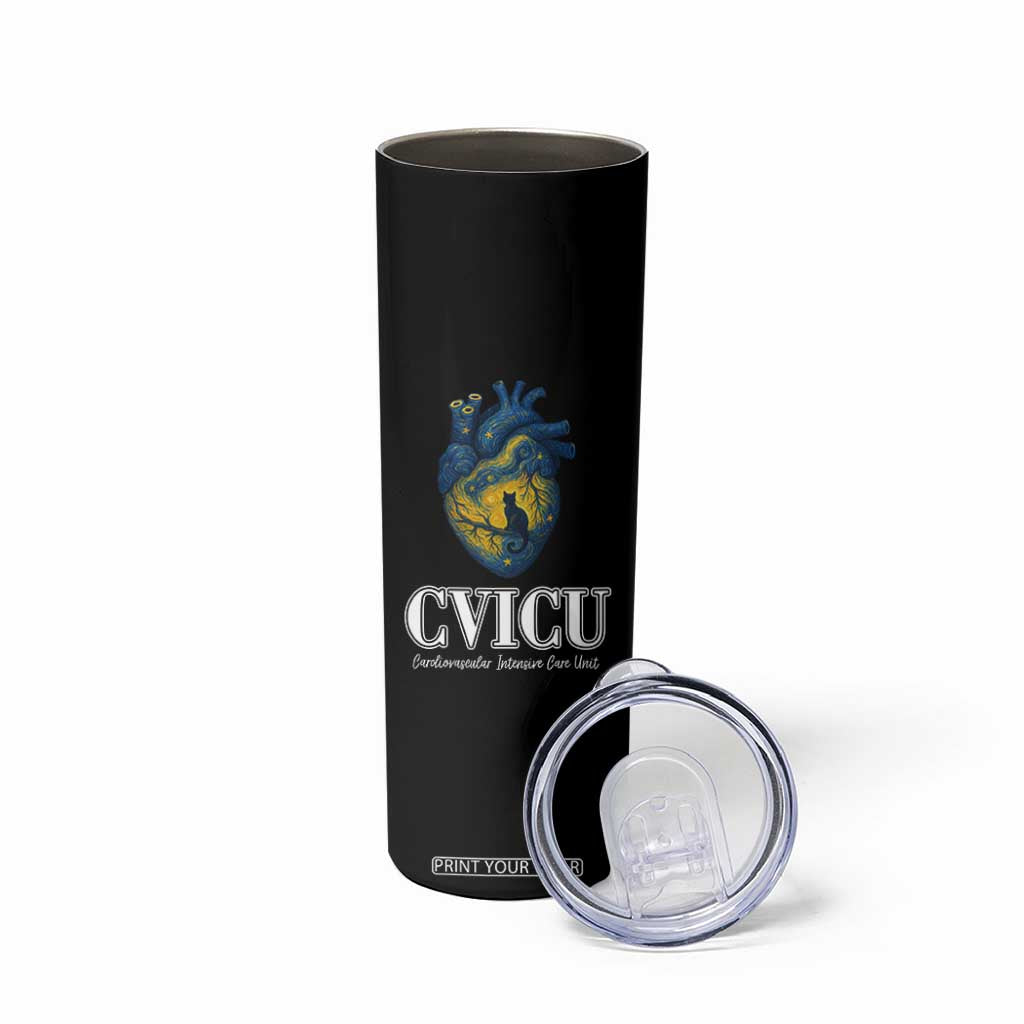 CVICU Nurse Cat Starry Night Skinny Tumbler Cardiovascular Intensive Care Unit TS14 Print Your Wear