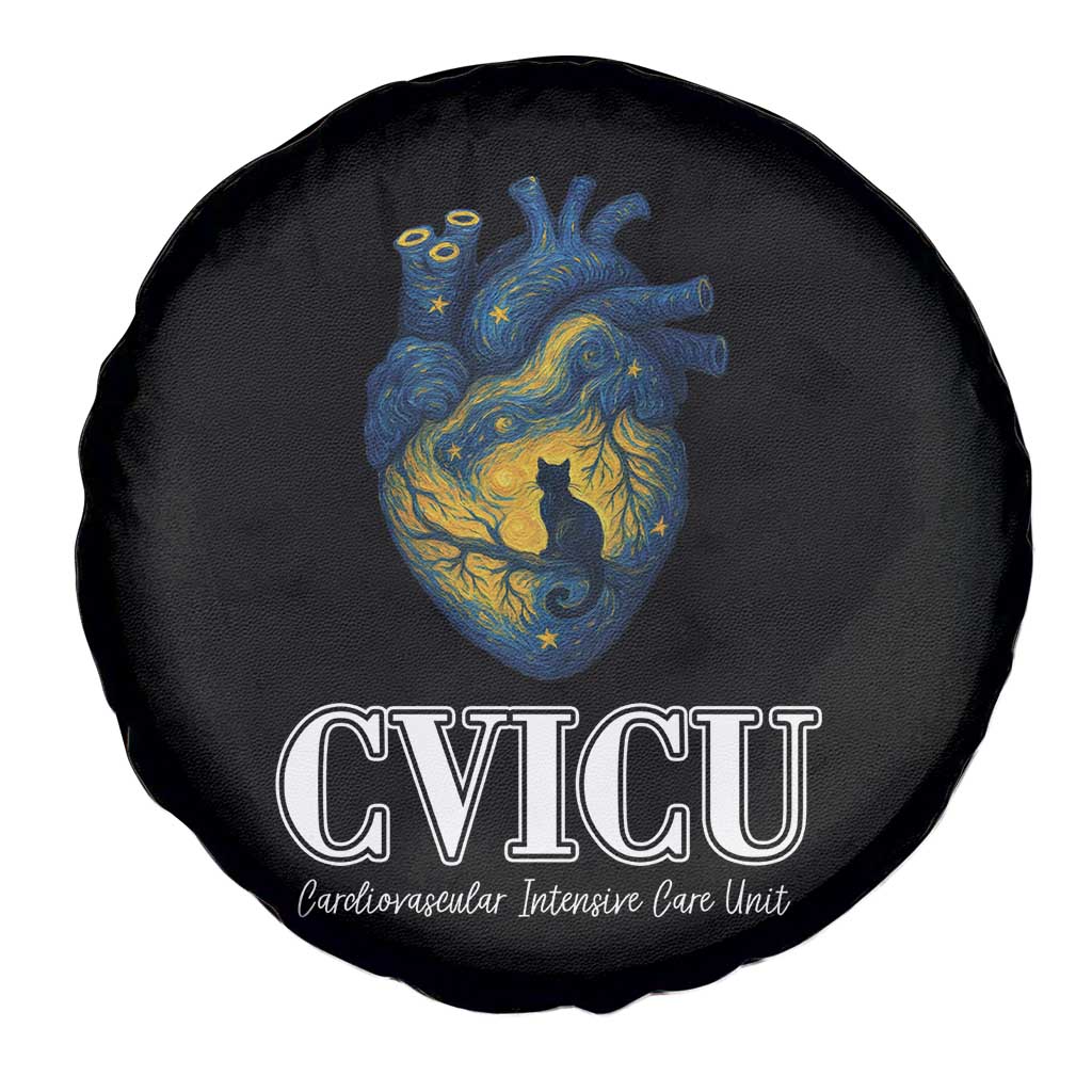 CVICU Nurse Cat Starry Night Spare Tire Cover Cardiovascular Intensive Care Unit TS14 Print Your Wear