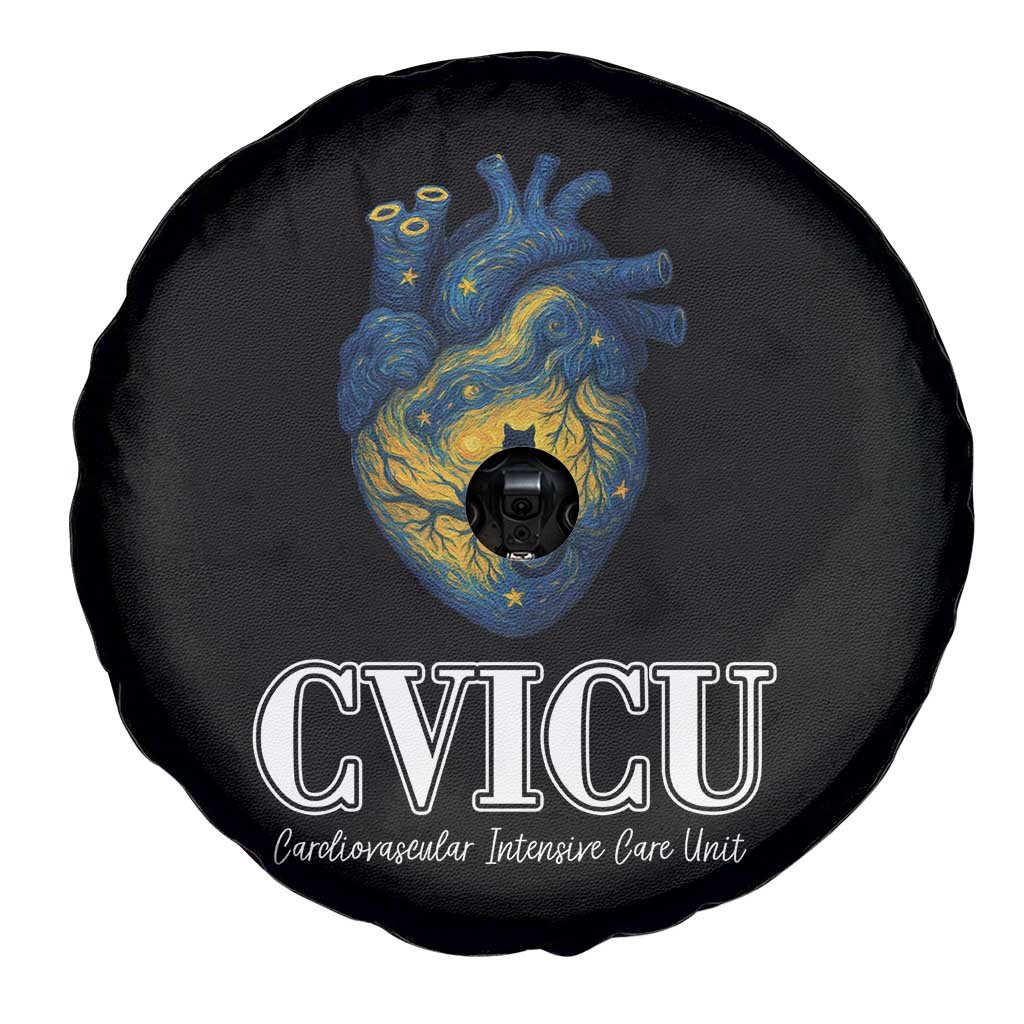CVICU Nurse Cat Starry Night Spare Tire Cover Cardiovascular Intensive Care Unit TS14 Print Your Wear