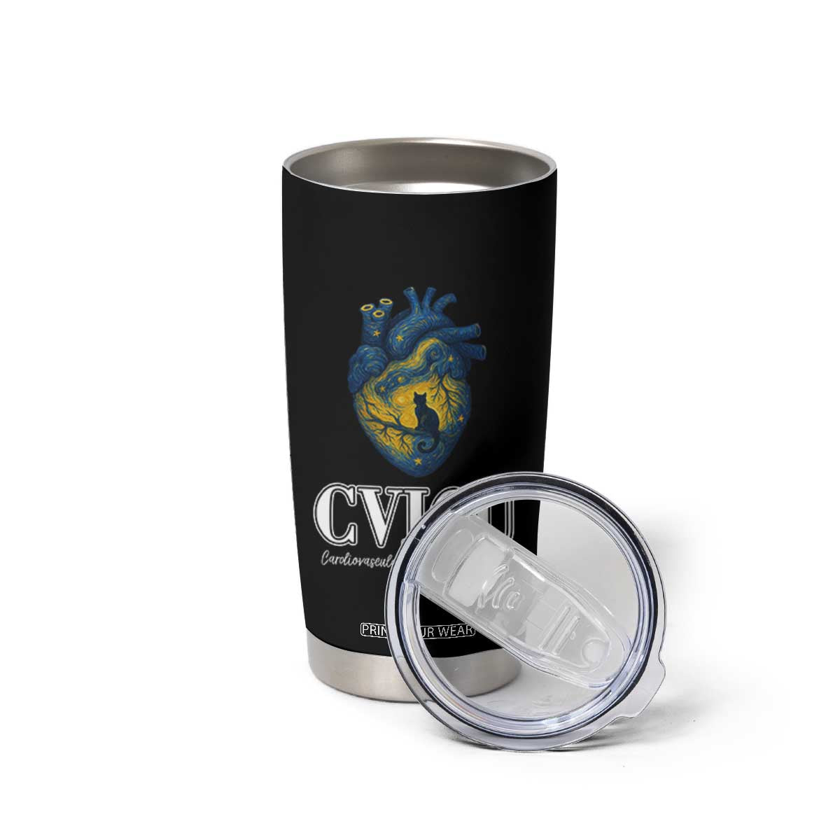 CVICU Nurse Cat Starry Night Tumbler Cup Cardiovascular Intensive Care Unit TS14 Print Your Wear