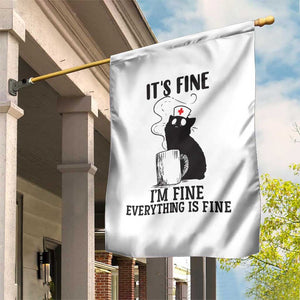 Funny Cat Nurse Garden Flag It Is Fine I Am Fine Everything Is Fine TS14 Print Your Wear