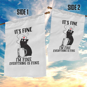 Funny Cat Nurse Garden Flag It Is Fine I Am Fine Everything Is Fine TS14 Print Your Wear