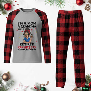 Funny Retirement Plaid Pajama Set I Am A Mom And A Grandma And A Retired Nurse Nothing Scares Me TS14 Buffalo Plaid Print Your Wear