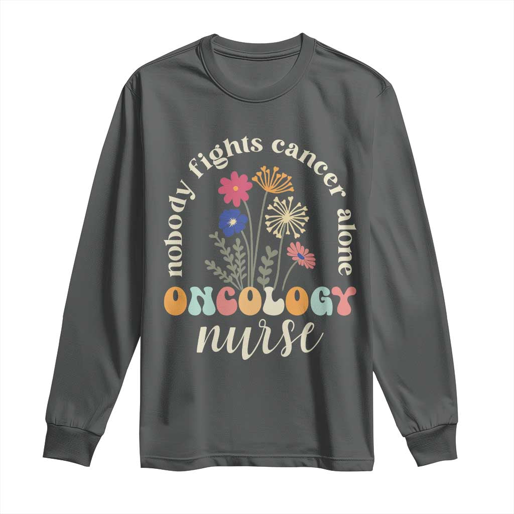 Funny Oncology Nurse Long Sleeve Shirt Squad Oncology Medical Assistant TS14 Dark Heather Print Your Wear
