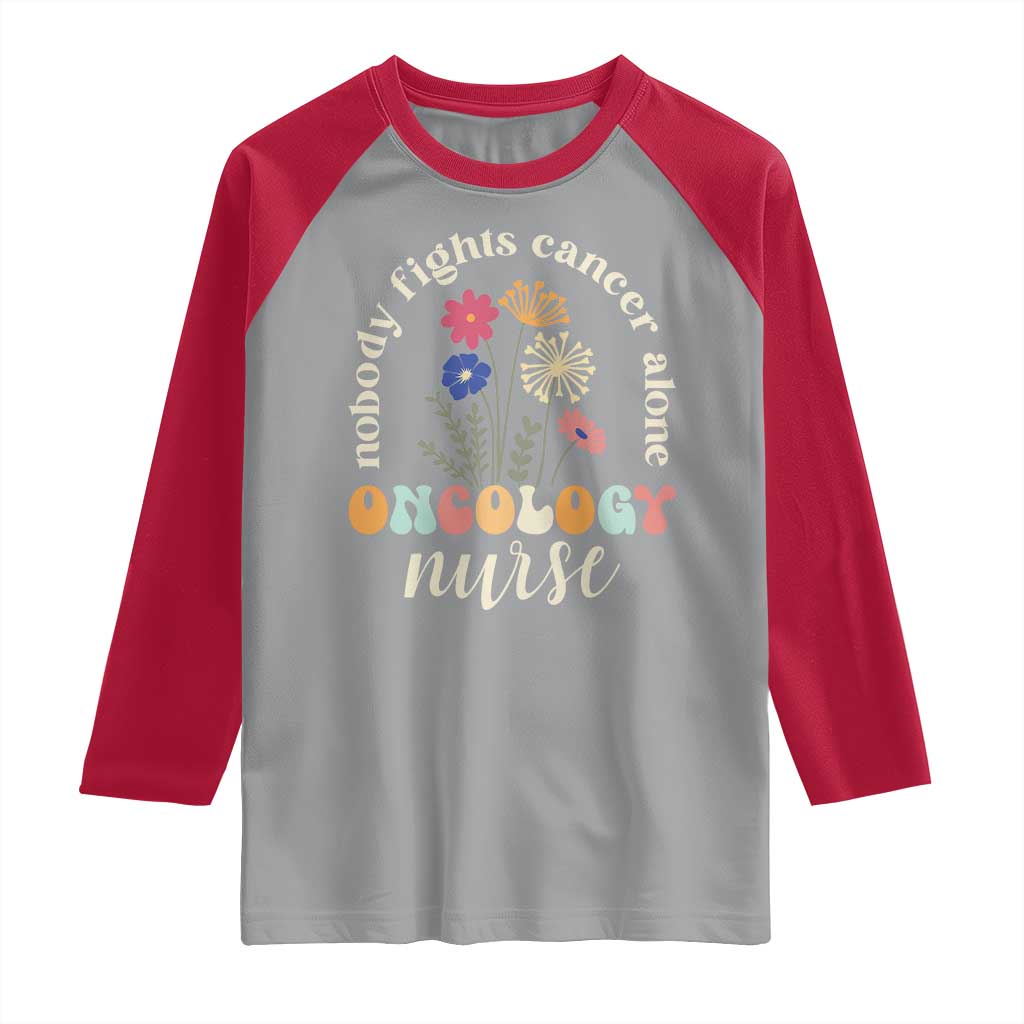 Funny Oncology Nurse Raglan Shirt Squad Oncology Medical Assistant TS14 Sport Gray Red Print Your Wear