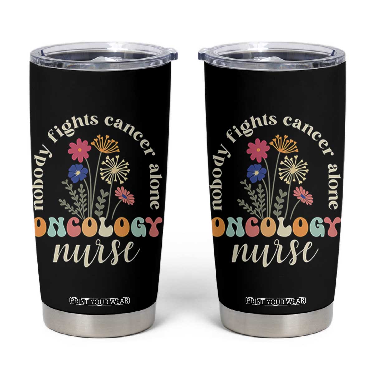 Funny Oncology Nurse Tumbler Cup Squad Oncology Medical Assistant TS14 Black Print Your Wear