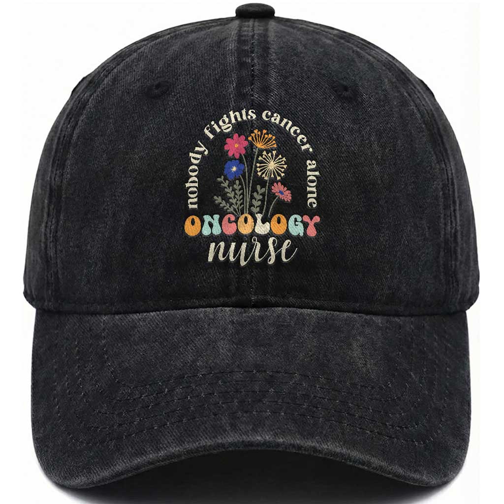 Funny Oncology Nurse Washed Cotton Baseball Cap Squad Oncology Medical Assistant TS14 Washed Cap Universal Fit Black Print Your Wear
