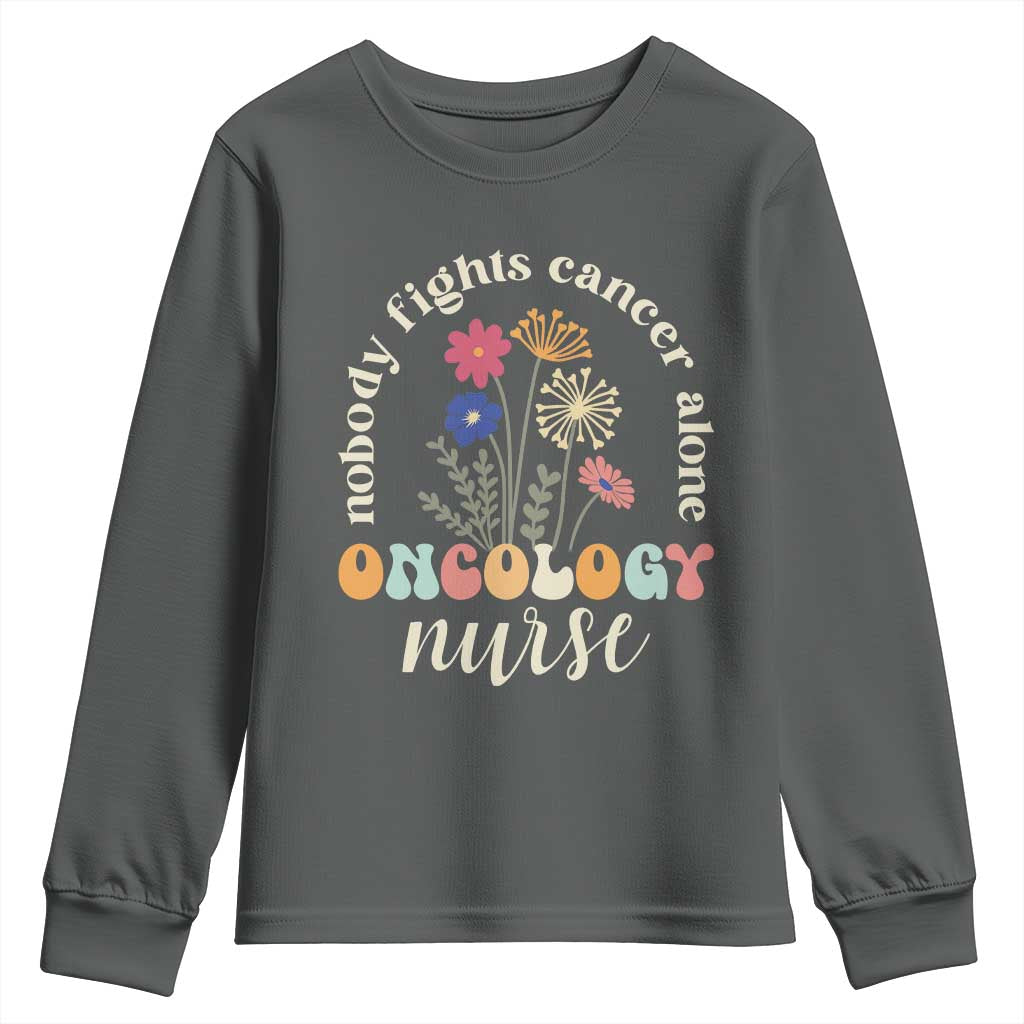 Funny Oncology Nurse Youth Sweatshirt Squad Oncology Medical Assistant TS14 Dark Heather Print Your Wear