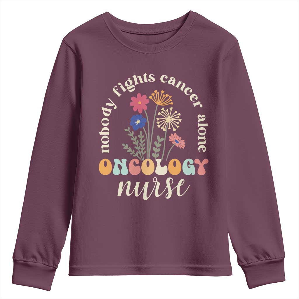 Funny Oncology Nurse Youth Sweatshirt Squad Oncology Medical Assistant TS14 Maroon Print Your Wear