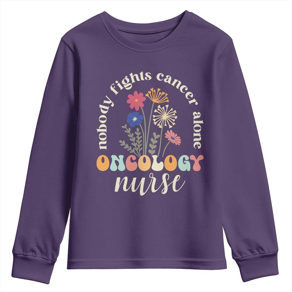 Funny Oncology Nurse Youth Sweatshirt Squad Oncology Medical Assistant TS14 Purple Print Your Wear