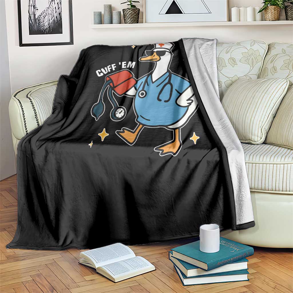 Cuff 'Em ER Nurse Throw Blanket Funny Silly Goose Meme TS14 Print Your Wear