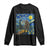 Bigfoot Racing Long Sleeve Shirt Sasquatch Checkered Flag Starry Night Van Gogh TS14 Black Print Your Wear