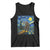 Bigfoot Racing Tank Top Sasquatch Checkered Flag Starry Night Van Gogh TS14 Black Print Your Wear