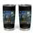 Bigfoot Racing Tumbler Cup Sasquatch Checkered Flag Starry Night Van Gogh TS14 Black Print Your Wear