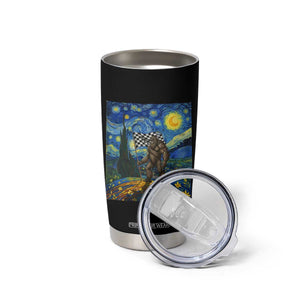 Bigfoot Racing Tumbler Cup Sasquatch Checkered Flag Starry Night Van Gogh TS14 Print Your Wear