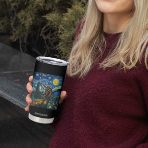 Bigfoot Racing Tumbler Cup Sasquatch Checkered Flag Starry Night Van Gogh TS14 Print Your Wear