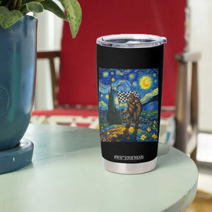 Bigfoot Racing Tumbler Cup Sasquatch Checkered Flag Starry Night Van Gogh TS14 Print Your Wear