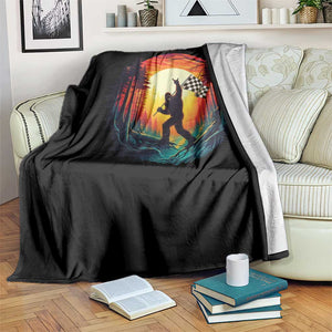 Bigfoot Racing Throw Blanket Sasquatch Checkered Flag TS14 Print Your Wear