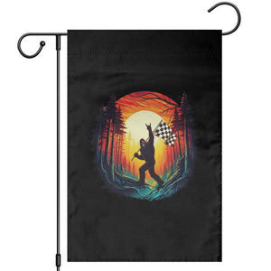 Bigfoot Racing Garden Flag Sasquatch Checkered Flag TS14 Black Print Your Wear