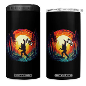 Bigfoot Racing 4 in 1 Can Cooler Tumbler Sasquatch Checkered Flag TS14 One Size: 16 oz Black Print Your Wear