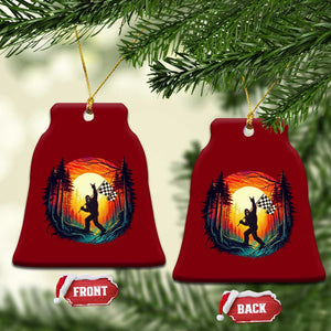 Bigfoot Racing Ceramic Ornament Sasquatch Checkered Flag TS14 Print Your Wear