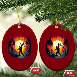 Bigfoot Racing Ceramic Ornament Sasquatch Checkered Flag TS14 Print Your Wear
