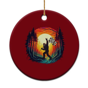 Bigfoot Racing Ceramic Ornament Sasquatch Checkered Flag TS14 1pc Red Print Your Wear