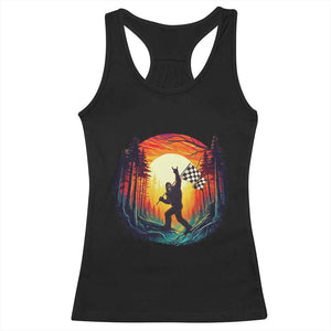 Bigfoot Racing Racerback Tank Top Sasquatch Checkered Flag TS14 Black Print Your Wear