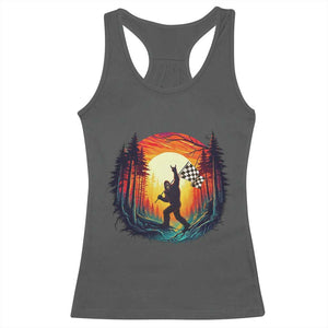 Bigfoot Racing Racerback Tank Top Sasquatch Checkered Flag TS14 Dark Heather Print Your Wear